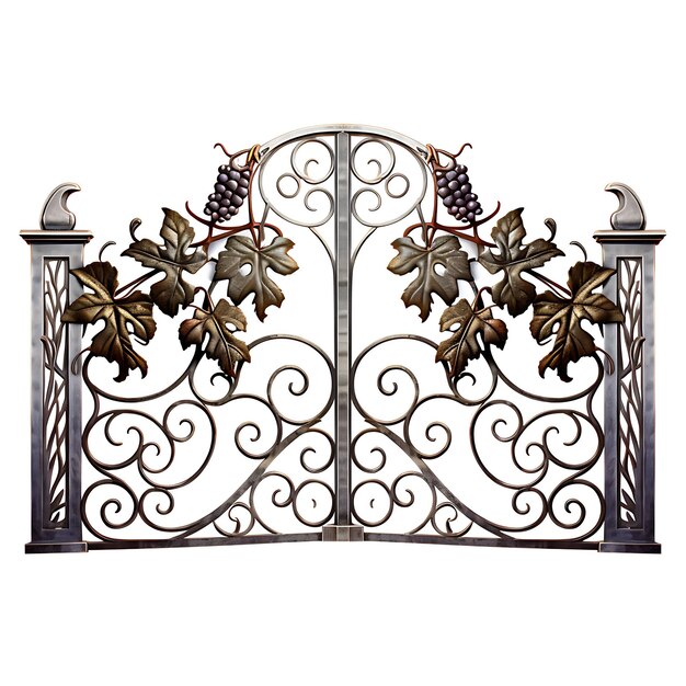 Photo surreal style of swing gate with vineyard motif design consisting of a double creative idea design