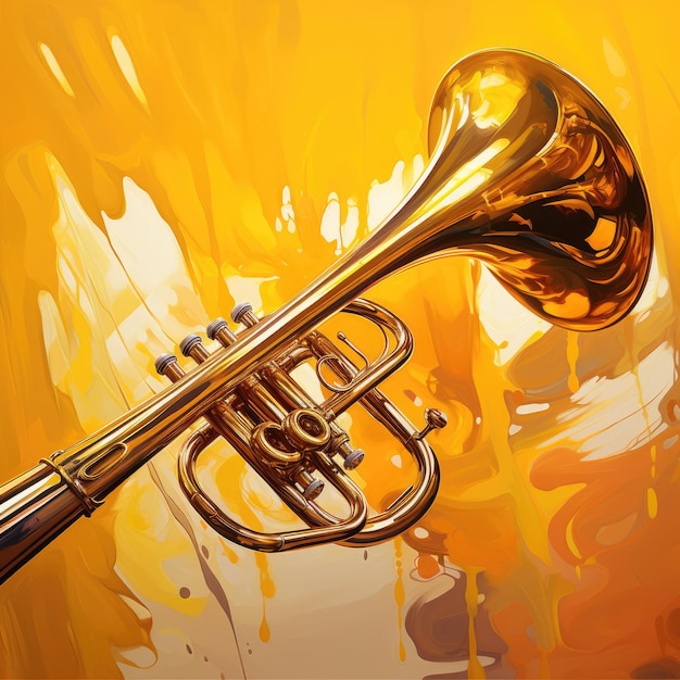 Surreal trombone with liquid gold tones