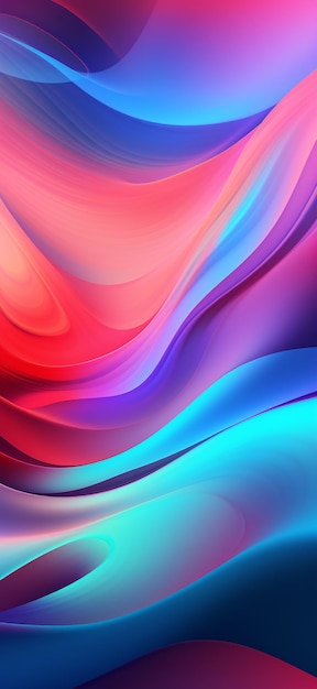 Surrealism background with multi color curve line neon effect Phone wallpaper