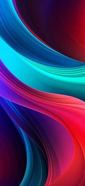 Surrealism background with multi color curve line neon effect Phone wallpaper