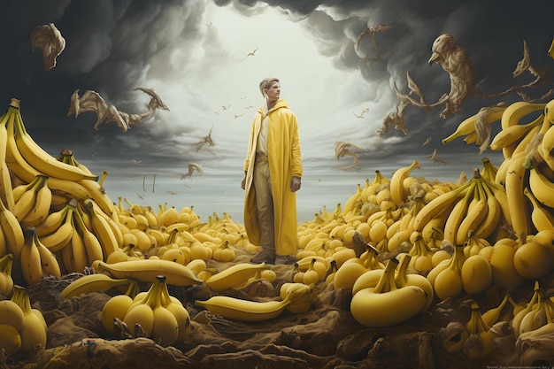 the surrealism of human and banana