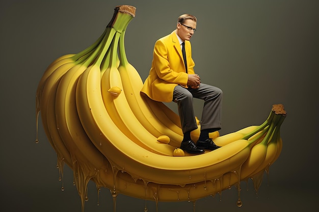 surrealism man and banana