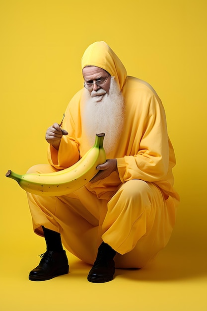 the surrealism of man and banana