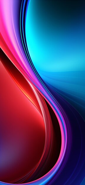 Surrealisme achtergrond met multi-kleur curve lijn neon effect telefoon behang