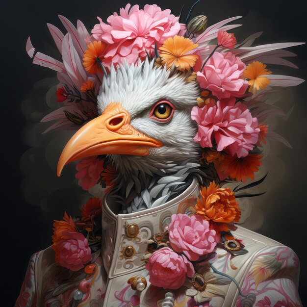 Surrealisme vogelportret