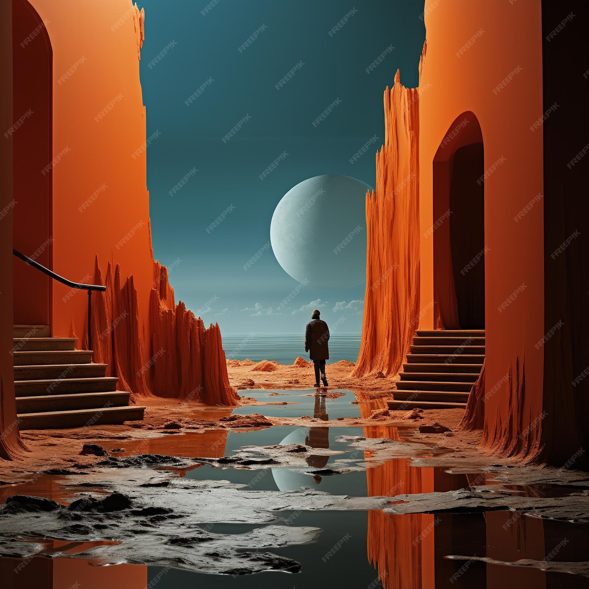 Premium AI Image | A Surrealist Wonderland Exploring the Vibrant 
