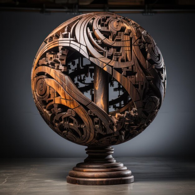 Photo surrealistic wooden sculpture