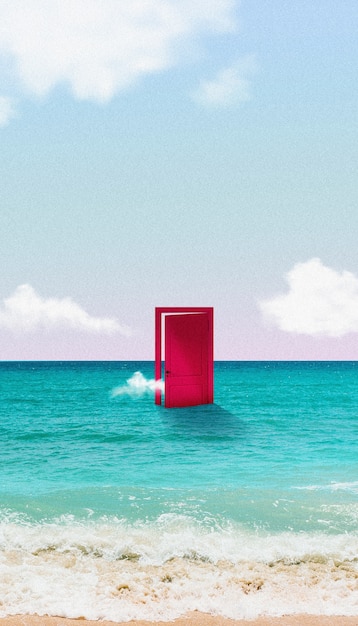 Surrealistische collages van het strand