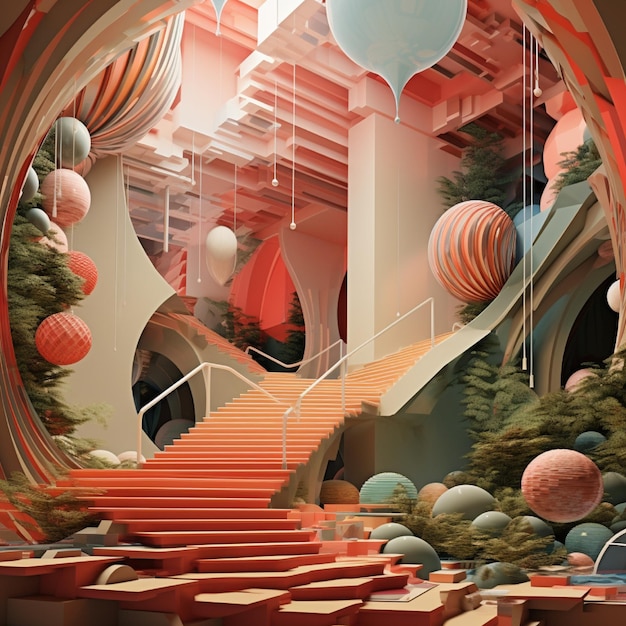 Surrealistische dimensies Kunst die alternatieve werkelijkheden en vervormde perspectieven onderzoekt