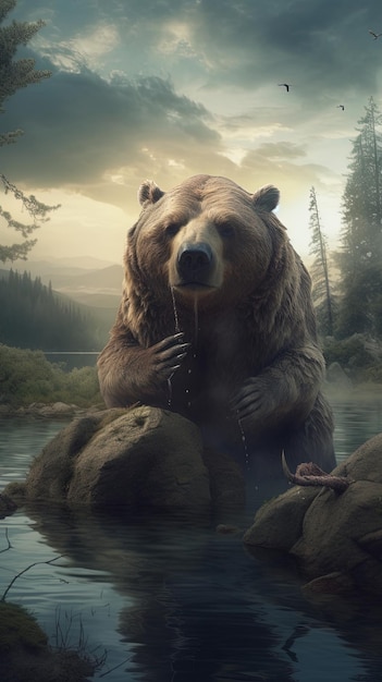 Surrealistische fantasie filmische beer