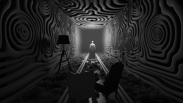 Foto surrealistische horror een twilight zone van illusies en overwereldse scènes