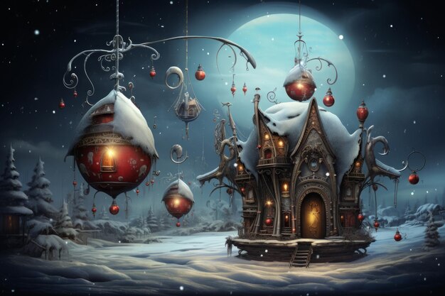 Foto surrealistische kerst surrealisme