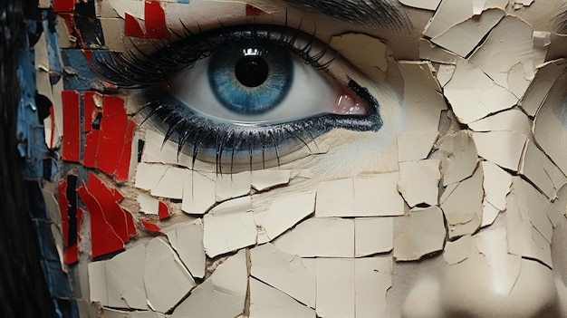 Foto surrealistische vrouwelijke ogen behang graffiti
