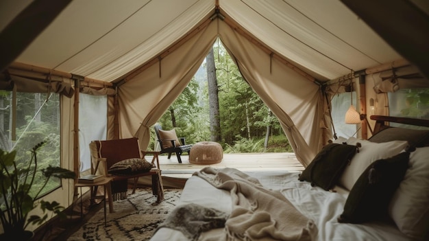 Окруженная ничем, кроме тишины, роскошная палатка становится убежищем для тех, кто ищет уединения.