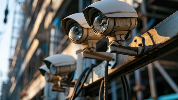 Surveillance cameras installed at the construction site