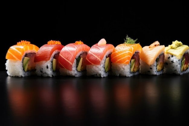 Sushi On A Black Background