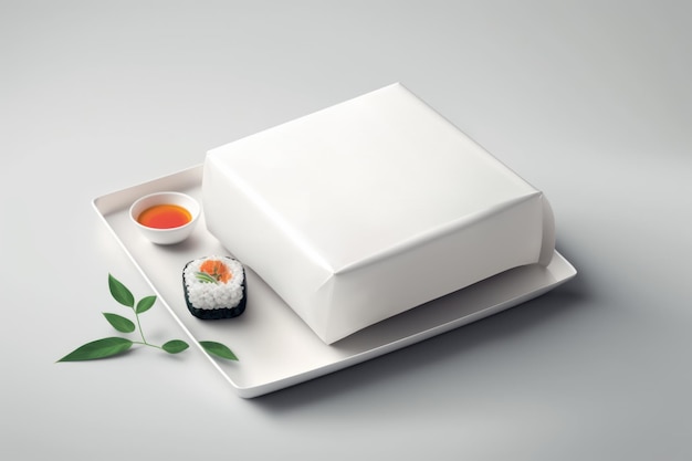 Sushi branding and packaging mockup AI generation