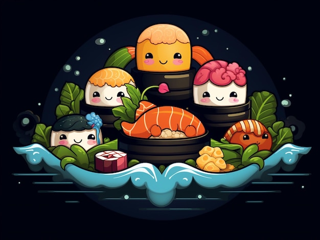 sushi cartoon characters