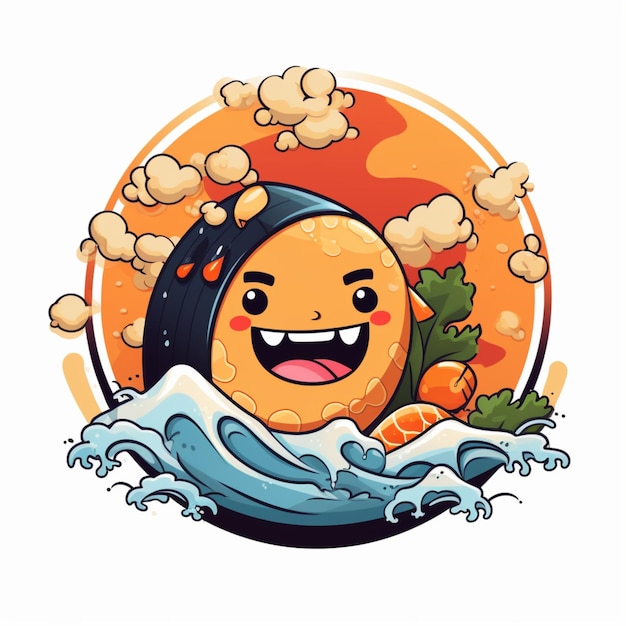 sushi cartoon logo