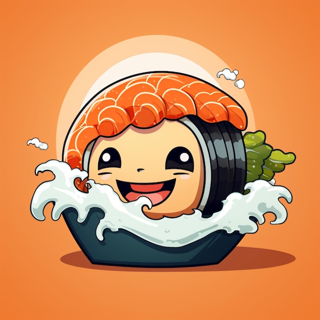 sushi cartoon logo