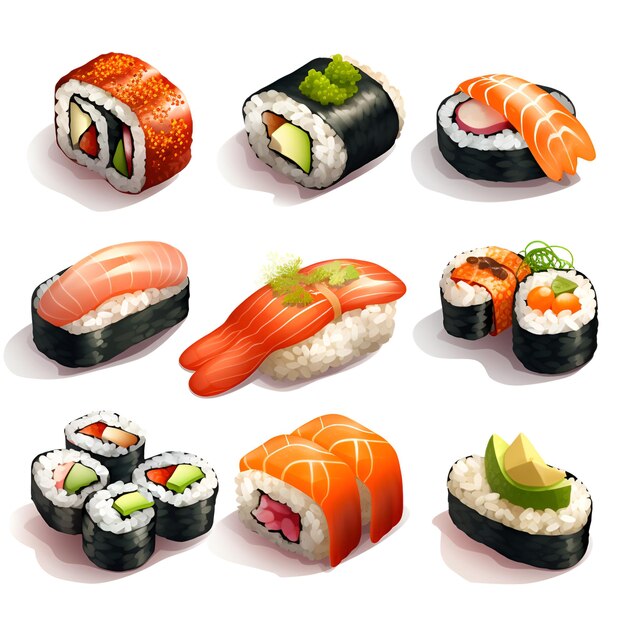 Sushi cartoon logo