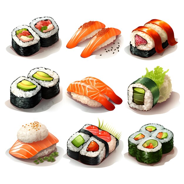 Sushi cartoon logo