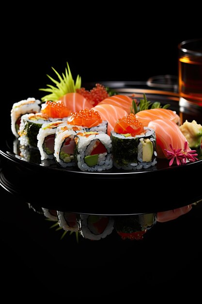 Photo sushi on dark background