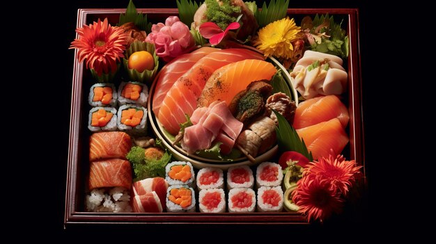 A Sushi Delivery Box Packed with Exquisite Rolls