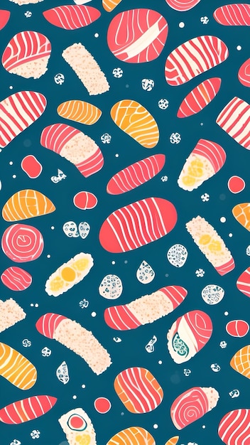 Sushi food yummy patterns art ai