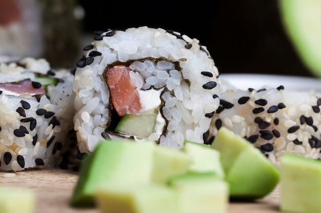   sushi   from rice and trout 