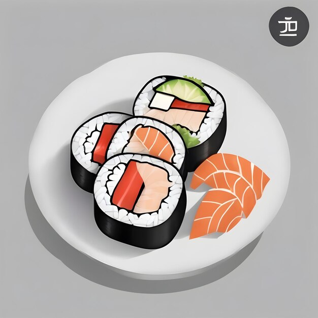 Photo sushi icon background very cool