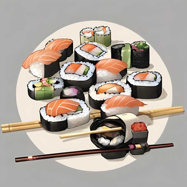 Photo sushi icon background very cool