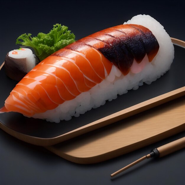 Sushi illustratie close-up van sashimi sushi set