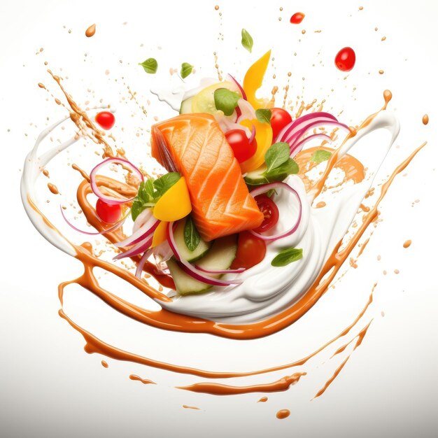 Photo sushi isolated on white generative ai