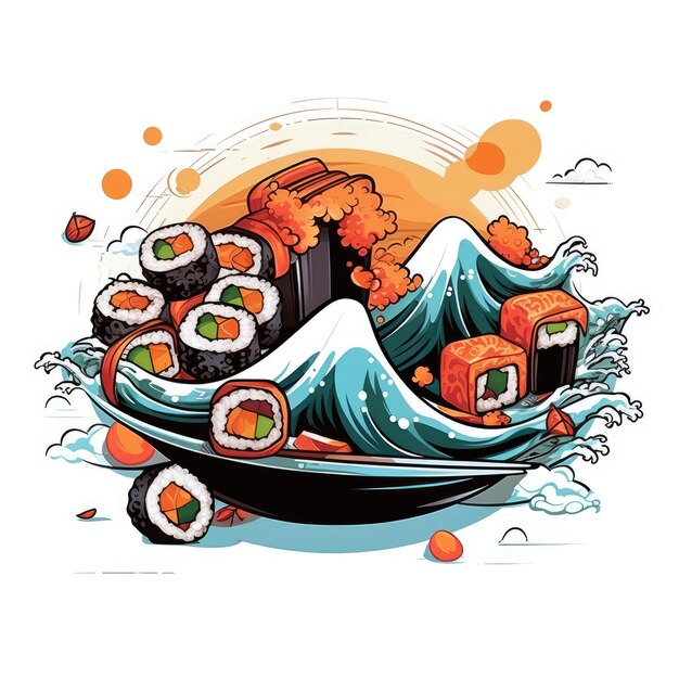 Sushi-logo AI gegenereerde afbeelding