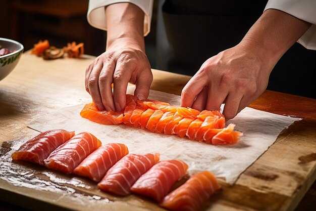 Photo sushi making process