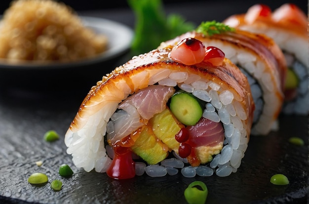 Sushi met gebakken Hamachi Yellowtail