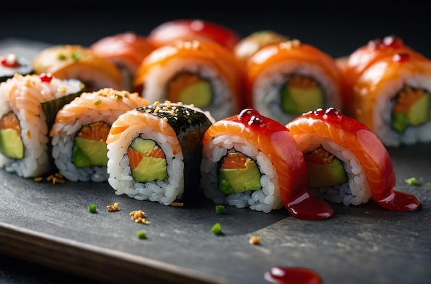 Sushi met gesneden Umeboshi pruimen