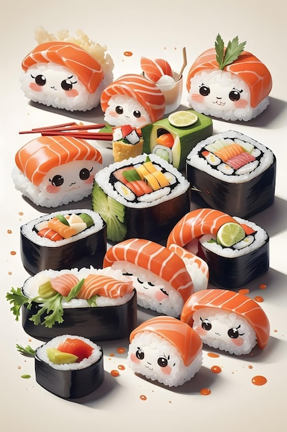 sushi_met_schattige_gezichten