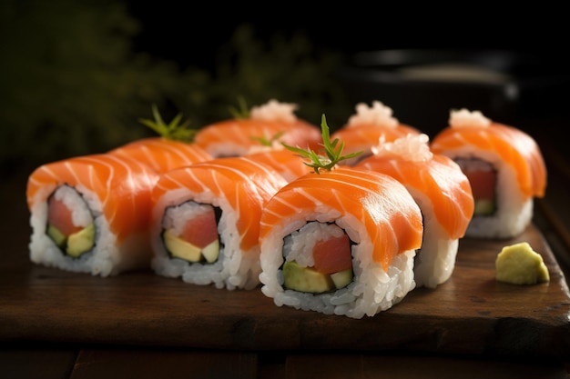 Foto sushi met zalm.