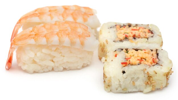 Sushi nigiri over white background