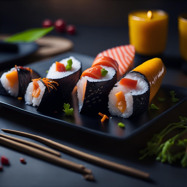 Sushi op een bord