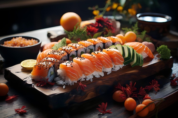 sushi on plate