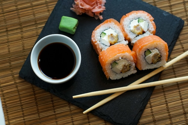 Sushi on a restaurant table