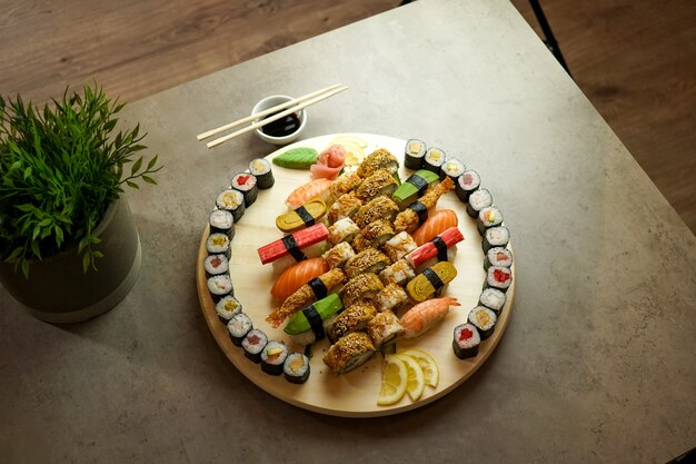 Sushi on a restaurant table