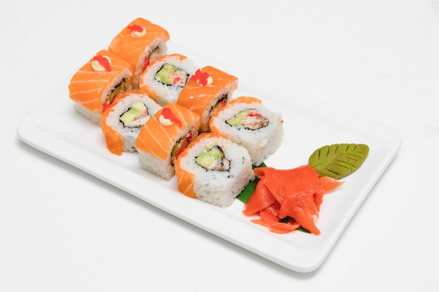 Sushi roll, isolated on white