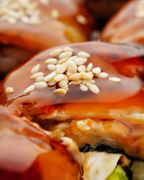 Foto rotoli di sushi giappone cibo di mare