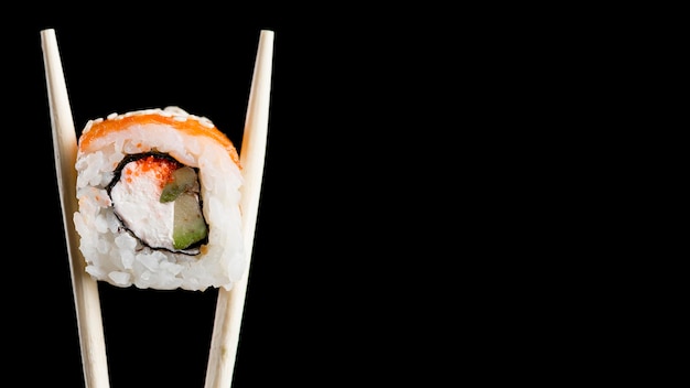 Photo sushi roll with copy-space