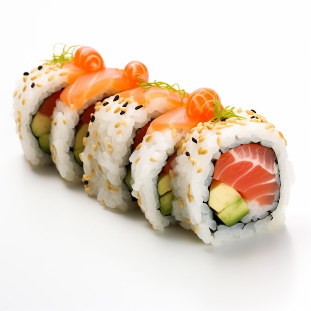 Sushi Roll with white background high quality ultra