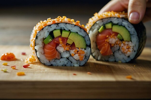 Photo sushi rolling demo